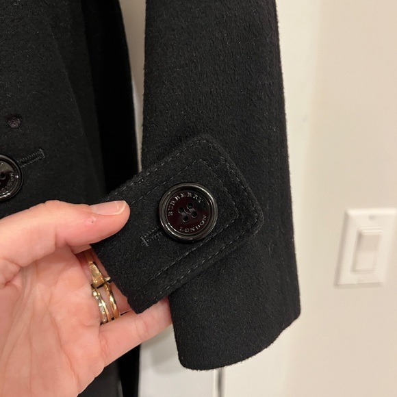 Burberry Black Wool Belted Mid-Length Coat - Picture 7 of 16